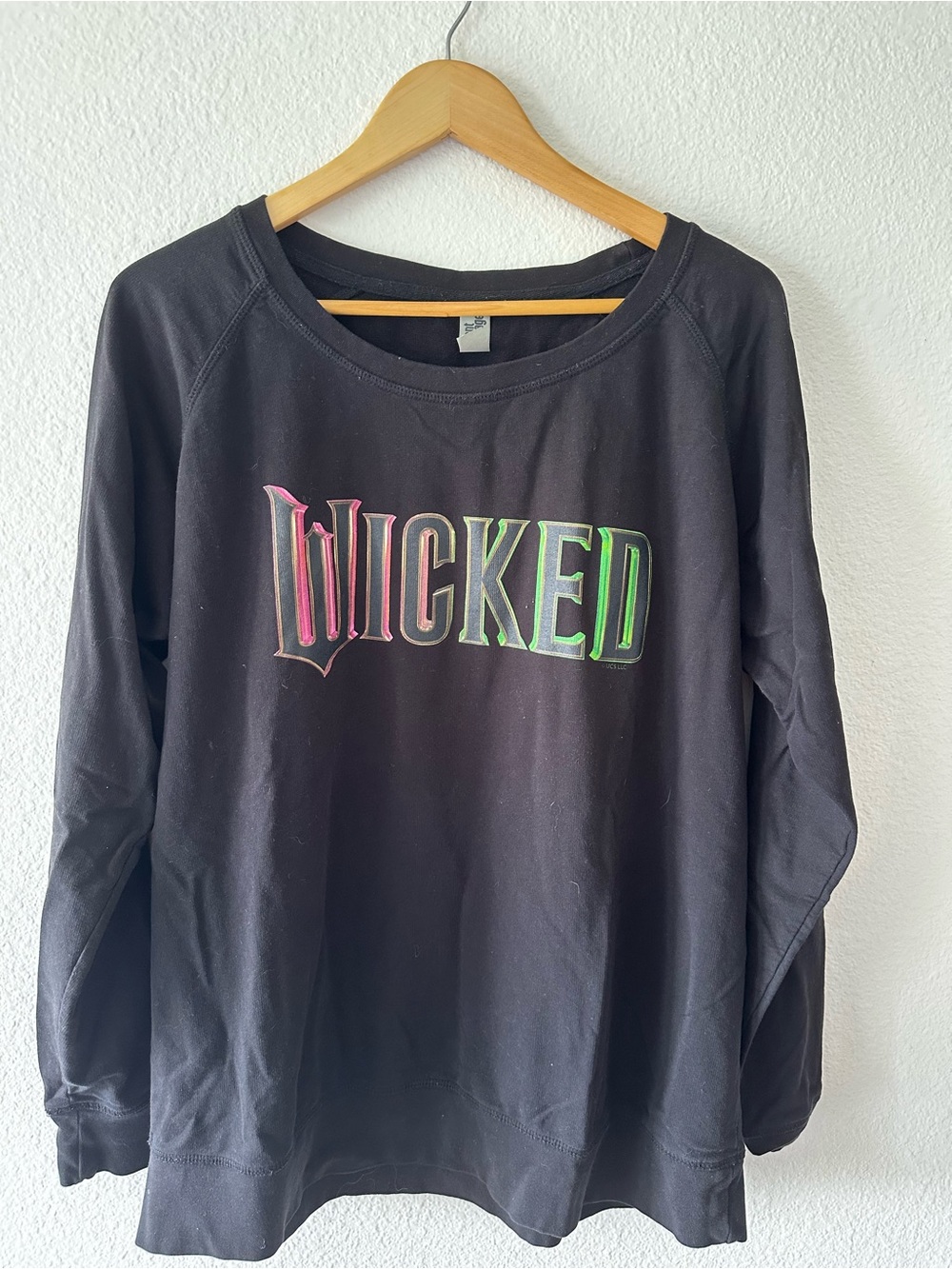 Wicked Graphic Black Sweatshirt with Neon Ombre Logo